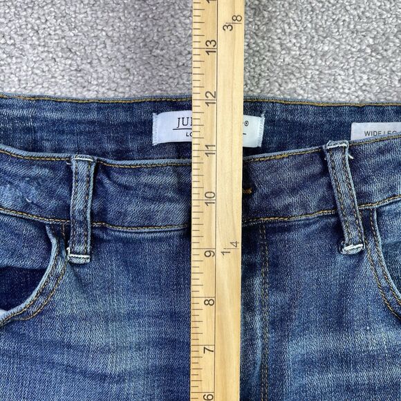 Judy Blue Jeans Women’s 13/31 Blue Wide Leg Crop High Rise Stretch Denim - Picture 10 of 13